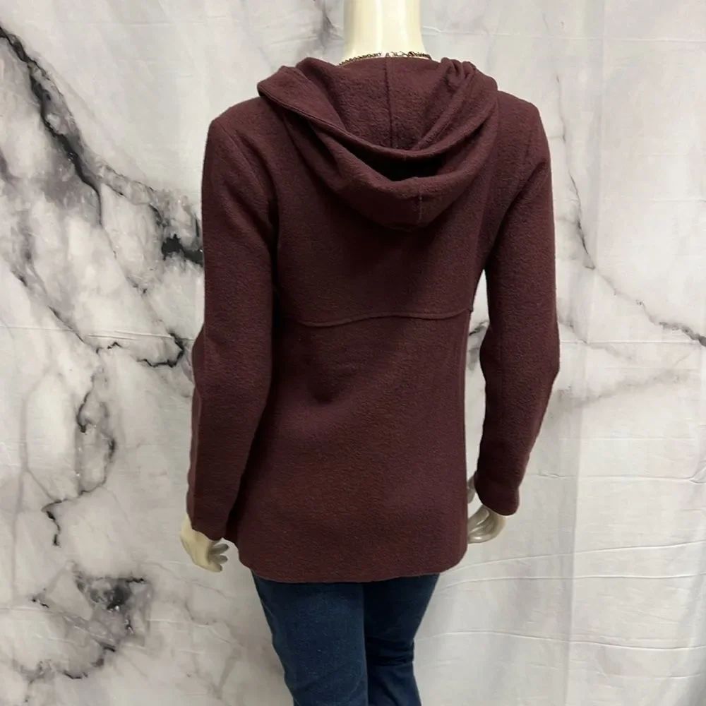 * Garnet Hill plum boiled wool jacket - Picture 7 of 8